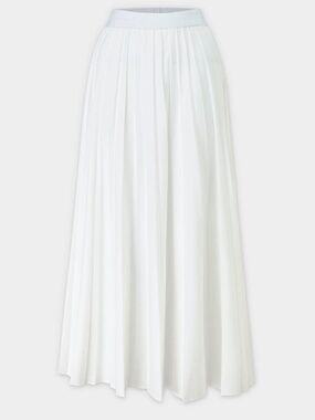Meli Pleated White Maxi Skirt S EUC